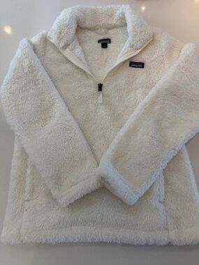 Patagonia Los Gatos Fleece Pullover — White | Size L/12 Girls